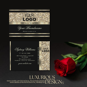 Das neue, luxuriöse Black and Gold Glitzer Stars Visitenkarte