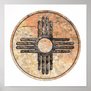 Das neue mexikanische Zia-Sun-Symbol Poster