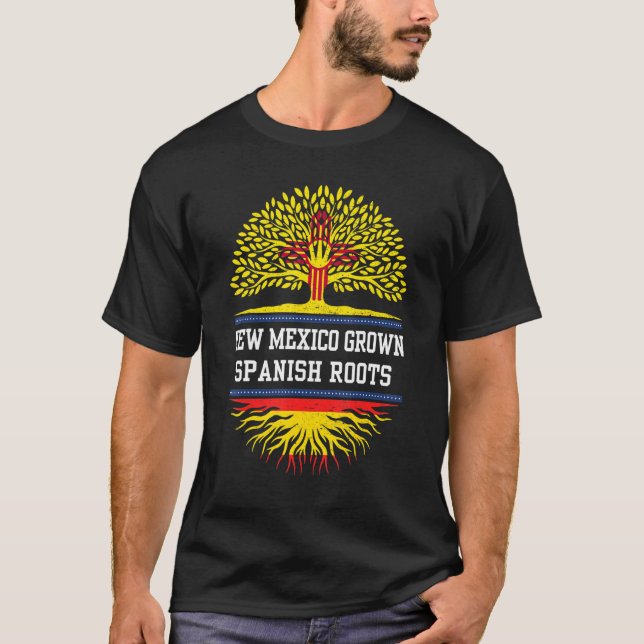Das neue Mexiko wächst mit Spanien Roots T-Shirt (Vorderseite)