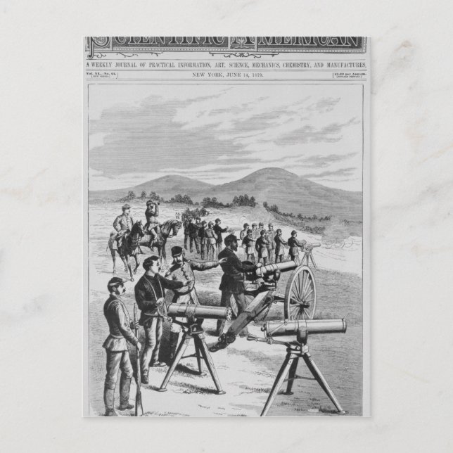 Das neue Modell Gatling Gun Postkarte (Vorderseite)