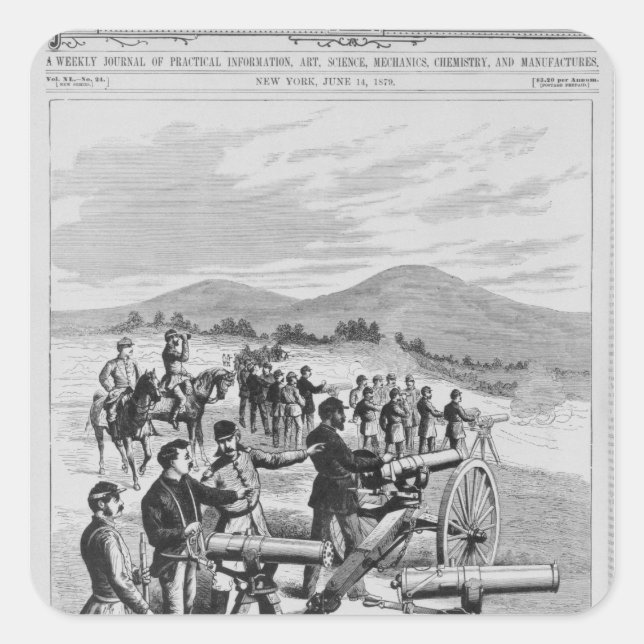 Das neue Modell Gatling Gun Quadratischer Aufkleber (Vorderseite)