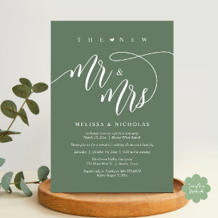 Das neue Mr. and Mrs Modern Wedding Party Dinner Einladung