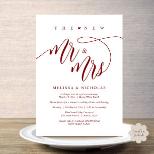 Das neue Mr. and Mrs Modern Wedding Party Dinner Einladung