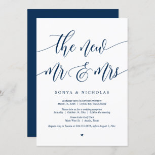 Das neue Mr. and Mrs., Wedding Elopement Party Inv Einladung
