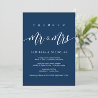 Das neue Mr. and Mrs., Wedding Elopement Party Inv