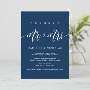 Das neue Mr. and Mrs., Wedding Elopement Party Inv Einladung