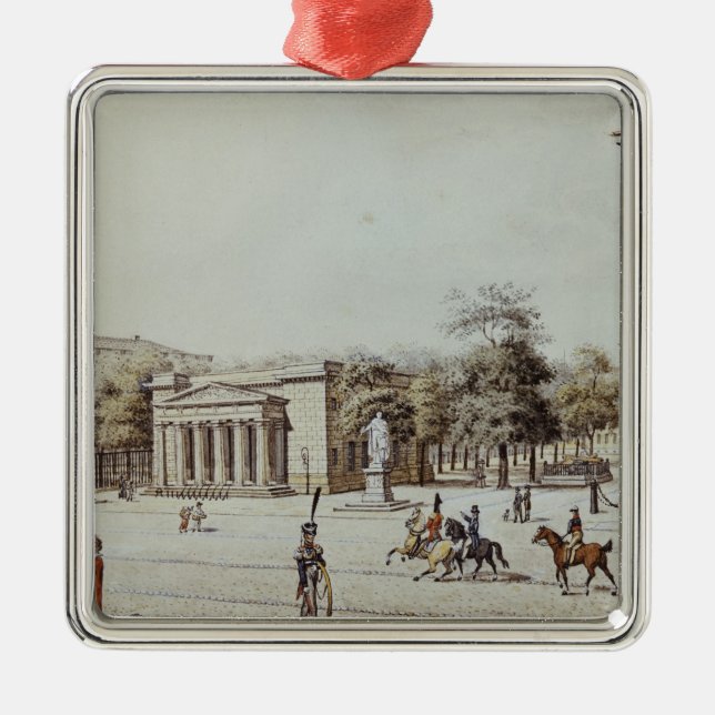 Das neue Uhr-Haus, nahe bei der Waffenkammer, Silbernes Ornament (Vorne)