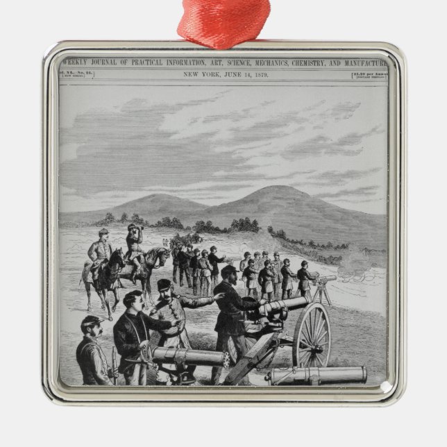 Das neues Modell Gatling Gewehr Silbernes Ornament (Vorne)