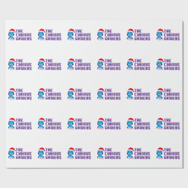 Das neugierige Gamers-Packpapier Geschenkpapier (Saum)