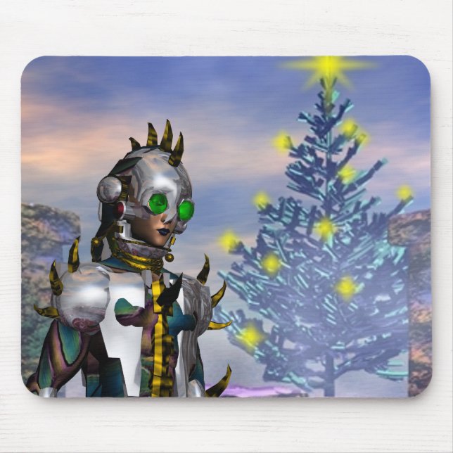 DAS NEUJAHR, ALS EIN ZYBORG VON DER ZUKUNFT ABGETR MOUSEPAD (Vorne)