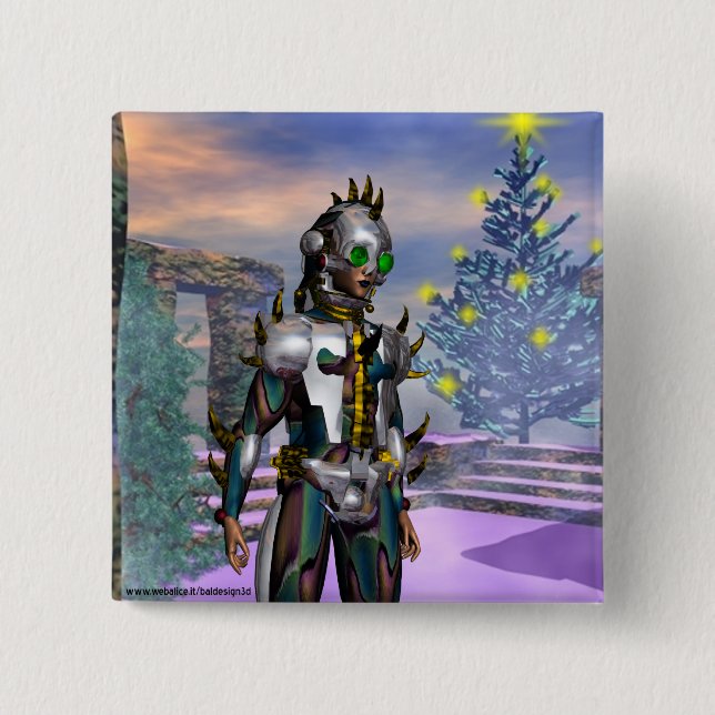 DAS NEUJAHR EINES ZYBORGS IST VON DER ZUKUNFT ABGE BUTTON (Vorderseite)