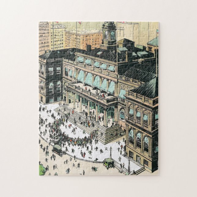 Das New Yorker Rathaus mit dem Jigsaw Puzzle (Vertikal)