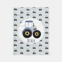 Das Niedliche blaue Traktormuster von Boy & Name C