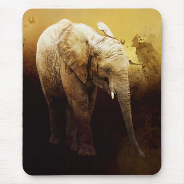 Das niedliche Elefantenkalb Mousepad (Vorne)
