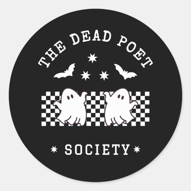 Das Niedliche Geisterhaus der Toten Dichtergesells Runder Aufkleber (Vorderseite)