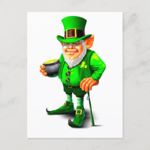 DAS NIEDLICHE LEPRECHAUN FEIERTAGSPOSTKARTE