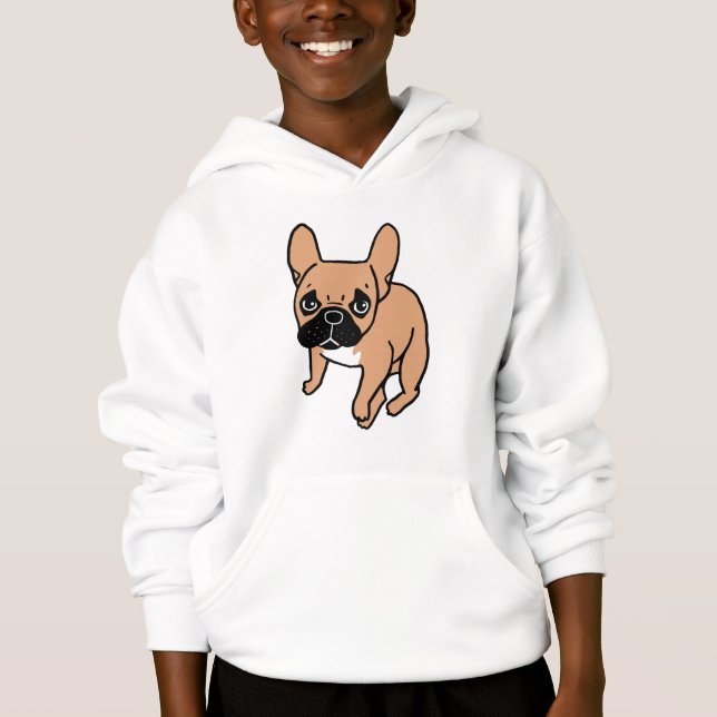 Das niedliche schwarze Masken-Kitz Frenchie Hoodie (Vorderseite)