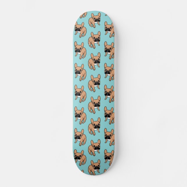 Das niedliche schwarze Masken-Kitz Frenchie Skateboard (Vorderseite)