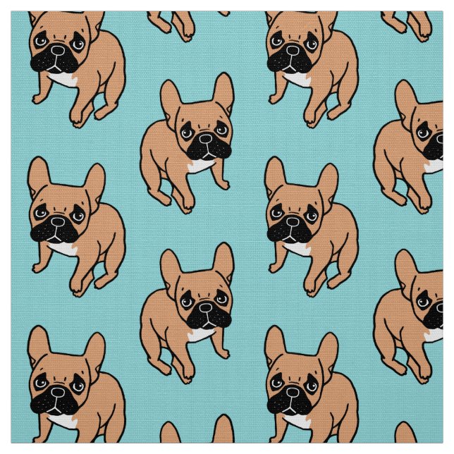 Das niedliche schwarze Masken-Kitz Frenchie Stoff (Muster)