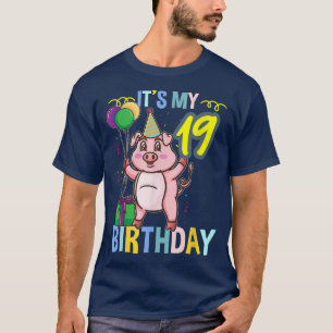 Das Niedliche Schwein 3303 zum 19. Geburtstag T-Shirt