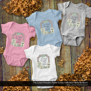Das Niedlichste Kürbis-Pastellfarben Halloween Baby Strampler