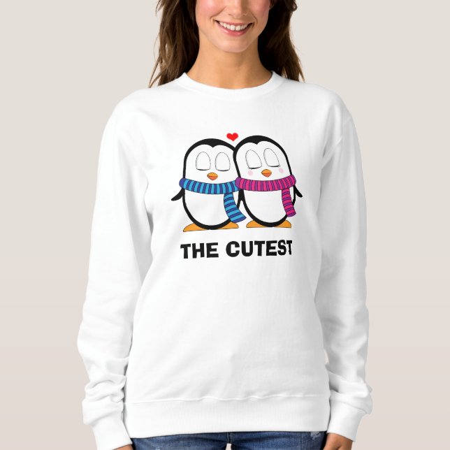 Das Niedlichste Pinguin Couple Sweatshirt (Vorderseite)