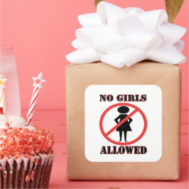 Das No Symbol Piktogramm No Girls erlaubt Quadratischer Aufkleber