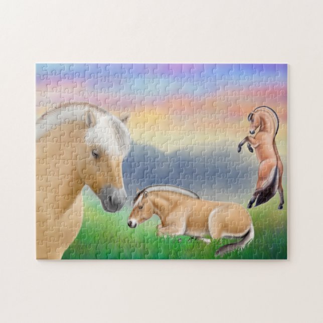 Das norwegische Fjord-Pferderennen-Puzzle Puzzle (Horizontal)