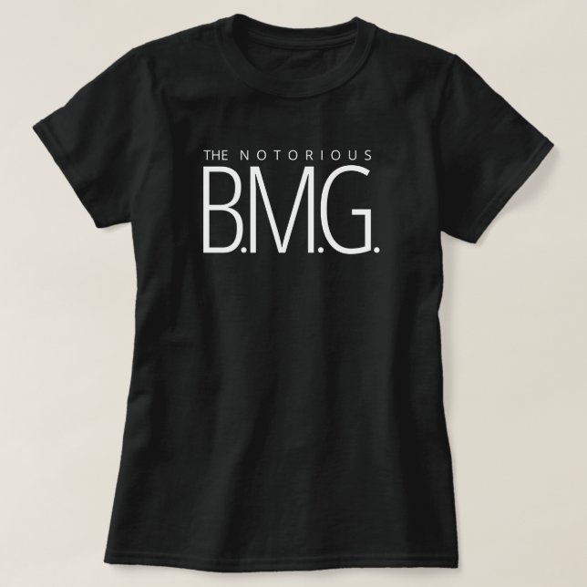 Das notorische B.M.G (Schwarzes) T-Shirt (Design vorne)
