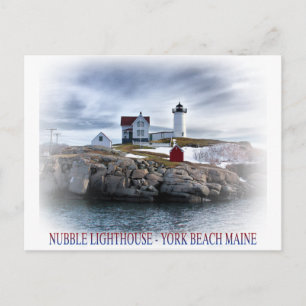 Das "Nubble" Cape Neddick Leuchtturm York, Maine Postkarte