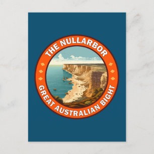 Das Nullarbor-Emblem für das große australische Na Postkarte