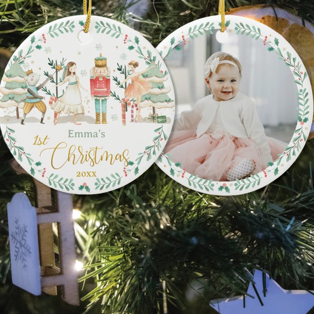 Das Nutcracker Ballet Baby 1. Weihnachtsjubiläum F Keramik Ornament (Von Creator hochgeladen)