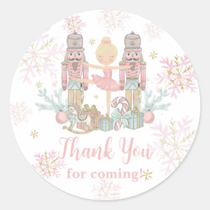 Das Nutcracker Ballett Blush Pink Weihnachten Runder Aufkleber