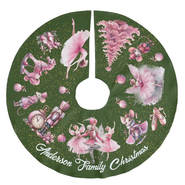 Das Nutcracker-Ballett Polyester Weihnachtsbaumdecke (Vorderseite)