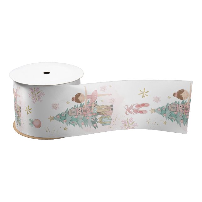 Das Nutcracker Pastel Pink Minze Weihnachtsballett Satinband (Spule)