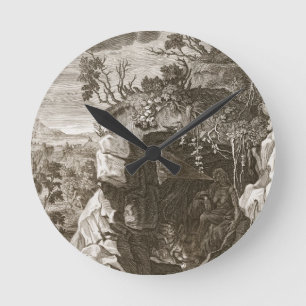 Das Nymphen-Echo geändert in Ton, 1731 (Stich Runde Wanduhr