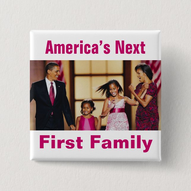 Das Obamas: Amerikas folgender 1. Familien-Knopf Button (Vorderseite)