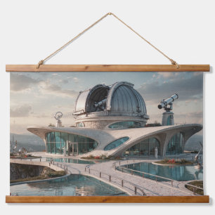 Das Observatorium Wandteppich Mit Holzrahmen