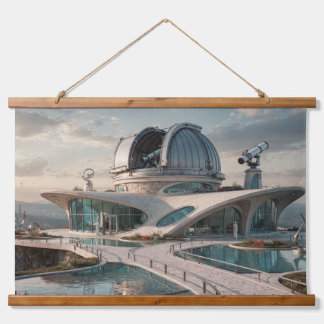 Das Observatorium Wandteppich Mit Holzrahmen
