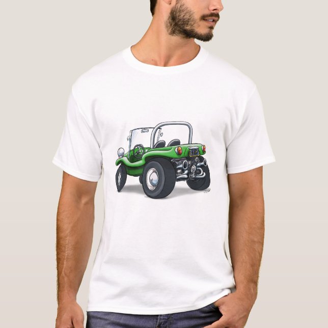 das offene Grün überstieg Strand-Buggy T-Shirt (Vorderseite)