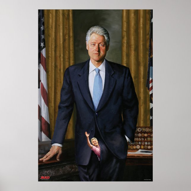 Das Offizielle Portrait von Bill Clinton im MAD Ma Poster (Vorne)
