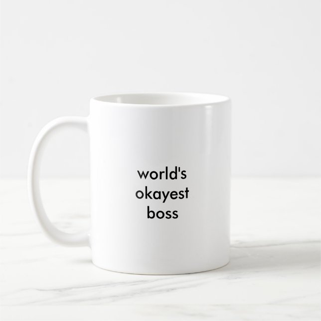 Das Okayest der Welt Chef-Tasse (Klein Gedrucktes) Tasse (Links)