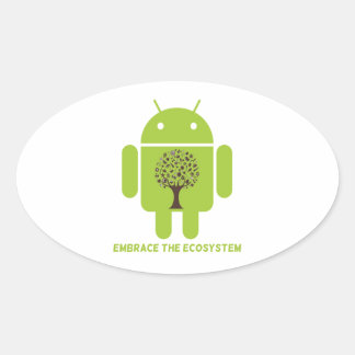 Das Ökosystem einbinden (Android Bug Droid Oak Tre Ovaler Aufkleber
