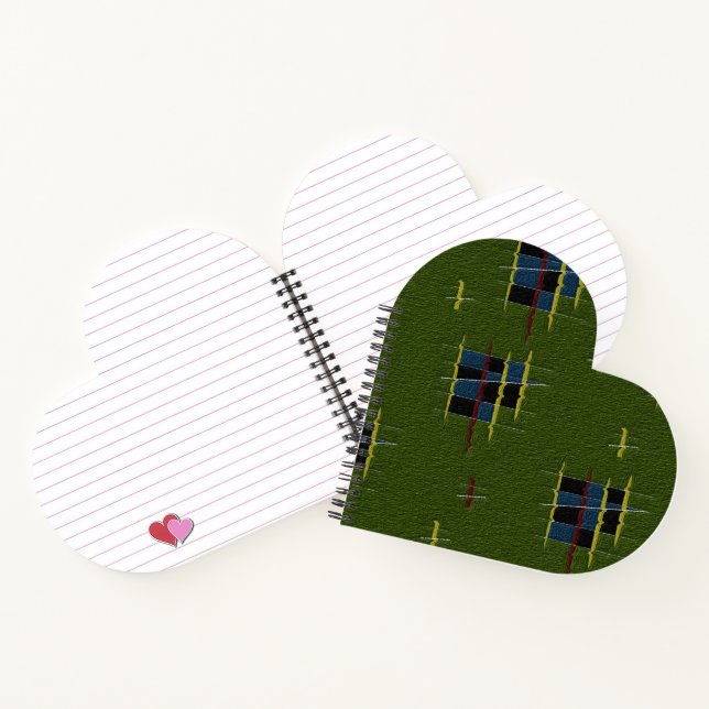 Das Olive Branch Heart Shaped Spiral Notebook Notizbuch (Innenseite)