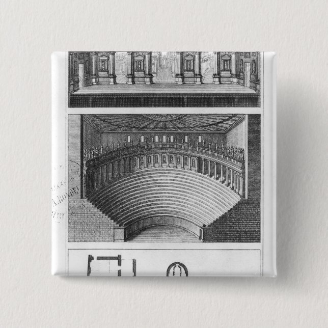 Das olympische Theater in Vicenza Button (Vorderseite)