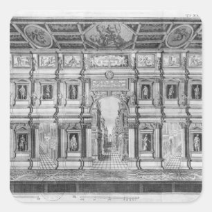 Das olympische Theater in Vicenza Quadratischer Aufkleber