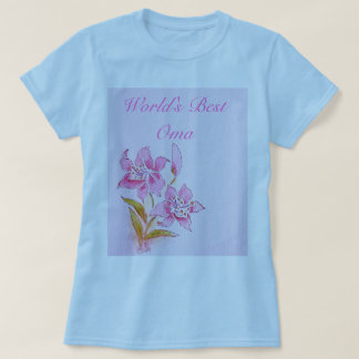 Das Oma der Welt bester rosa Lilien-T - Shirt