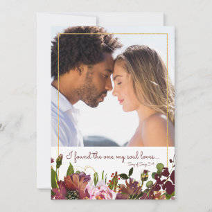 Das One Soul Lieben Foto Burgundy Gold gefunden Save The Date