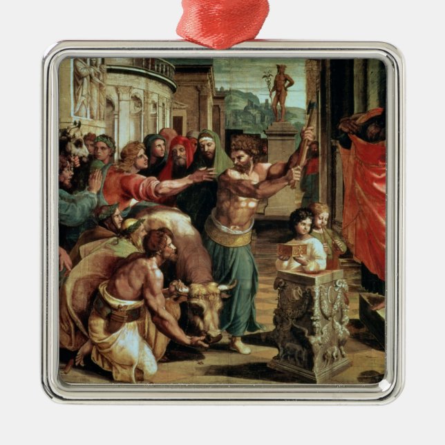 Das Opfer bei Lystra (Cartoon für das Sistine C Ornament Aus Metall (Vorne)