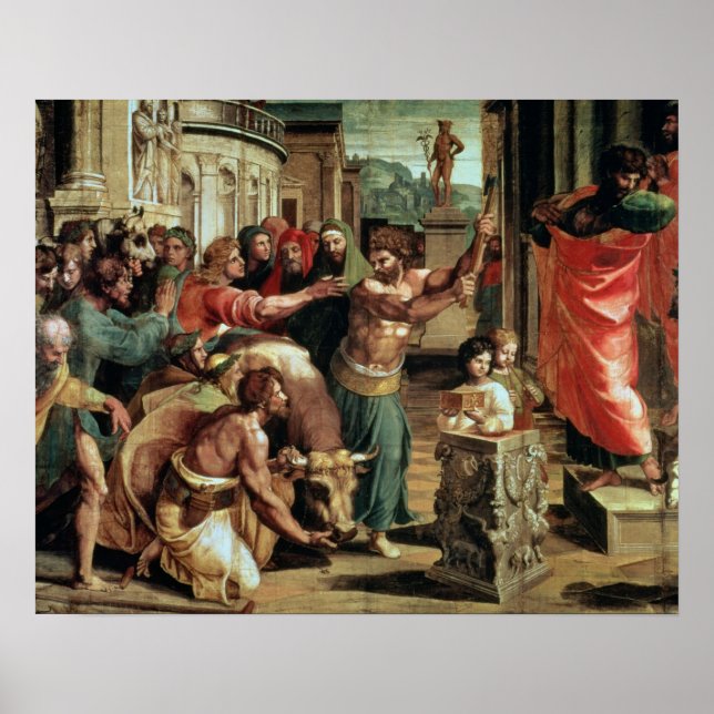 Das Opfer in Lystra (Cartoon für die Sieben C Poster (Vorne)